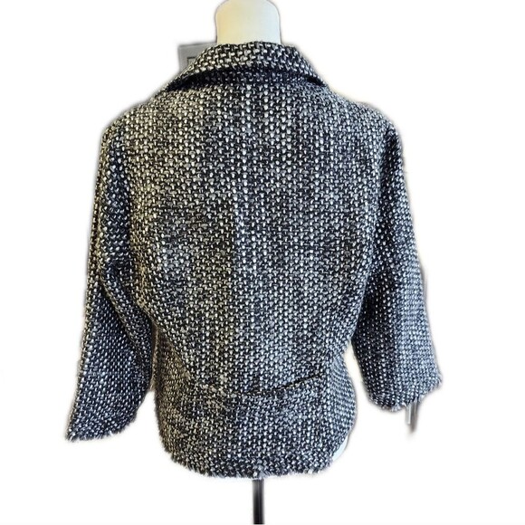 CAbi Style #686, Tweed Black White Gray, 2-Button Blazer Jacket, M - Picture 4 of 8